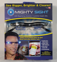 New Mighty Sight Hands-Free LED Magnifying Rechargeable Eyewear that Fits Over Prescription Glasses - As Seen on TV!