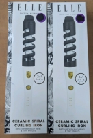 2 New: Elle Ceramic Spiral Curling Iron - 2in1 - 3/4" & 1 1/4"