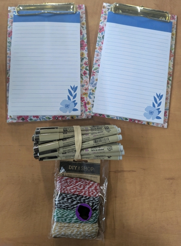 New: 2 Paper Notepads 5" x 8" - 4 Rolls of Twine, Each Roll is 10 yards - 20 Micron 05 Archival Ink