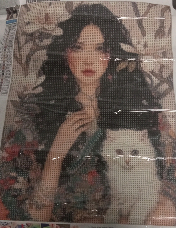 New | Cat Themed Diamond Art | Do it Yourself Poster | Comes with Applicator and Tray | Measures 12 x 16"