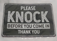 New | "Please Knock Before You Come In" Wall Sign | Measures 8 x 6"