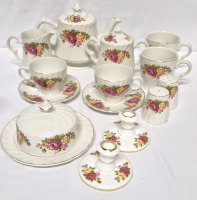 13 Piece Woods & Sons Dishes - Cottage Rose