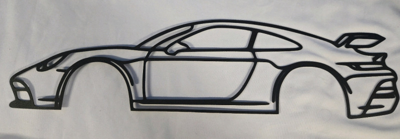 New | Porche 911 Turbo S Metal Silhouette | 18" Long