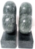 Pair of Fantastic Green Stone Heart Bookends &bull; 6.25" Tall each - 2