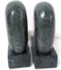 Pair of Fantastic Green Stone Heart Bookends &bull; 6.25" Tall each - 4