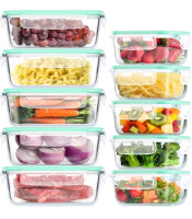 10 Pack New | KITHELP 35.5oz & 12.5oz Glass Food Storage Containers with Airtight Lids | * Retails 52.99 *