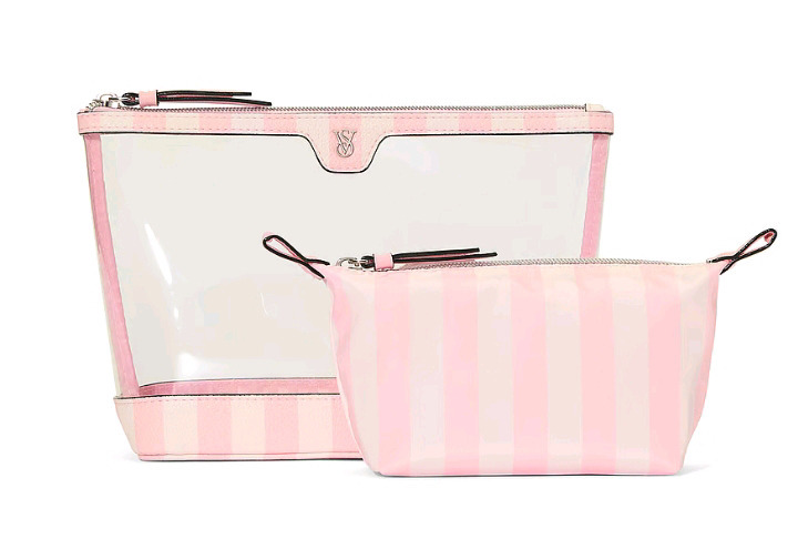 New | Victoria's Secret 2 Piece Makeup Bag | Largest Item Measures 10 x 7"