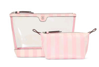 New | Victoria's Secret 2 Piece Makeup Bag | Largest Item Measures 10 x 7"