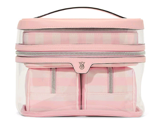 New | Victoria's Secret 4 Piece Makeup Bag Set | Laegest Item Measures 9 x 7 x 7"