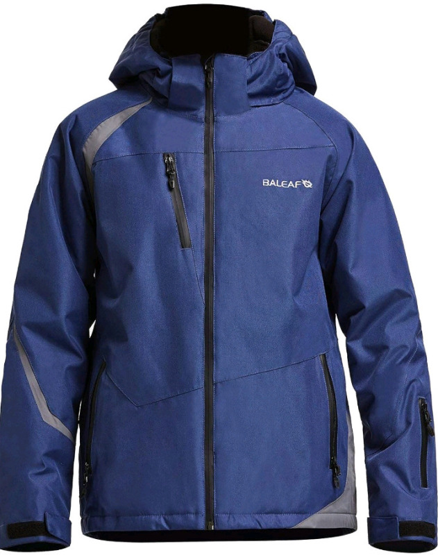 New | Kids Size Large | Waterproof Breathable Jacket Fleece Lined Windproof Hooded Snowboard Coat