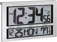 New. MARATHON CL030025 Commercial Grade Jumbo Atomic Wall Clock with 6 Time Zones, Indoor Temperature & Date. 16.5" x 10.6". Retails for $149.