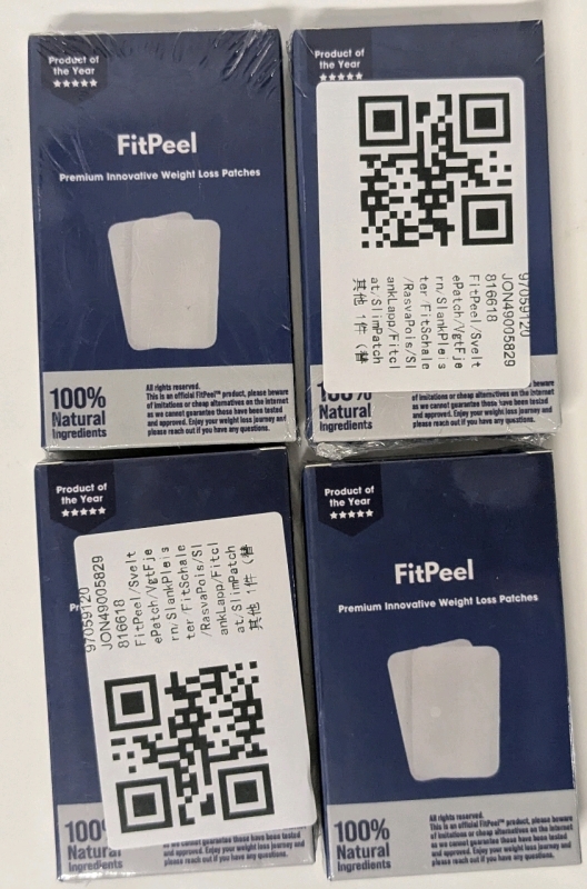 4 New FITPEEL Premium Innovative Weight Loss Patches w 109% Natural Ingredients &bull; 20 Patches Per Pack &bull; EXP 11-2027