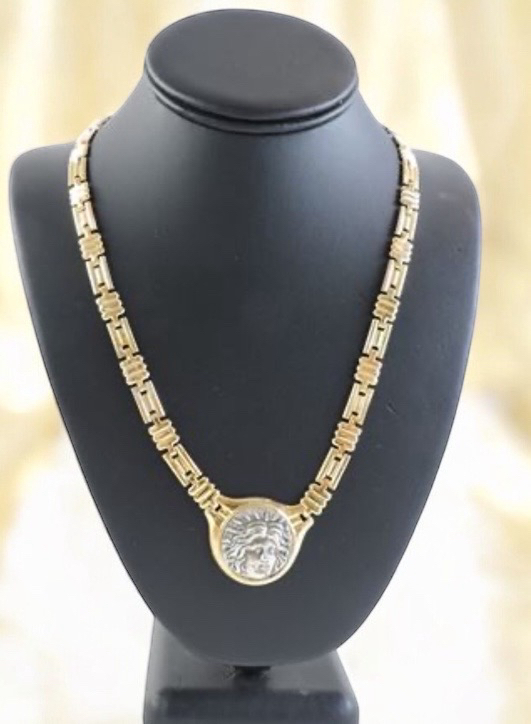 ROM Necklace Coin Style Pendant Vintage Royal Ontario Museum Necklace High Relief Signed