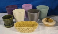 8 Ceramic Flower Pots Labled As German Orcid Pots | Tallest Pot Measures 5.5"