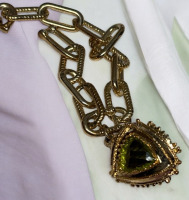 Hydrothermal Green Quartz Statement Bracelet