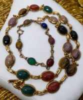 Egyptian Revival Gold Filled Scarab Beetle Bracelet & Necklace Vintage