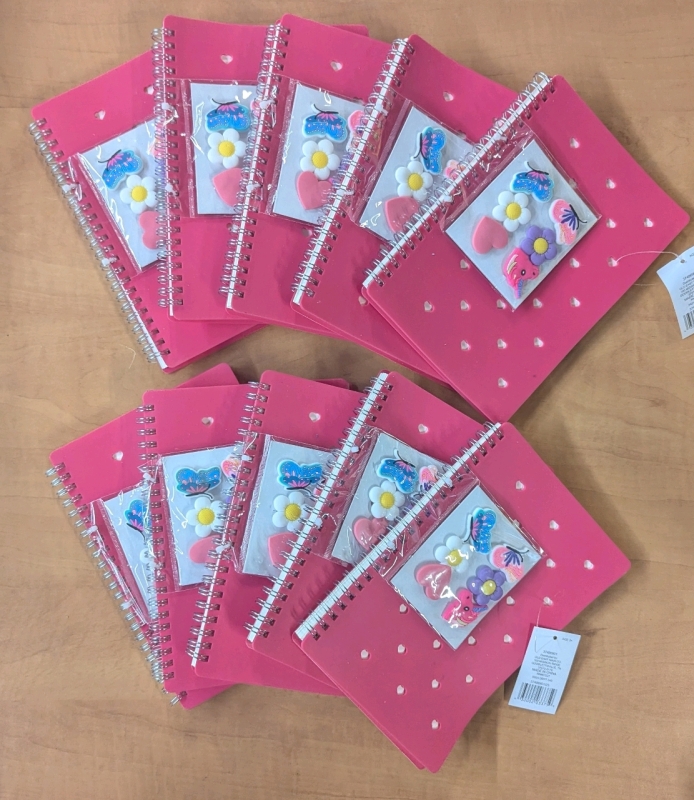 New: 10 Notebooks For School - Each Comes With 6 Notebook Decorations