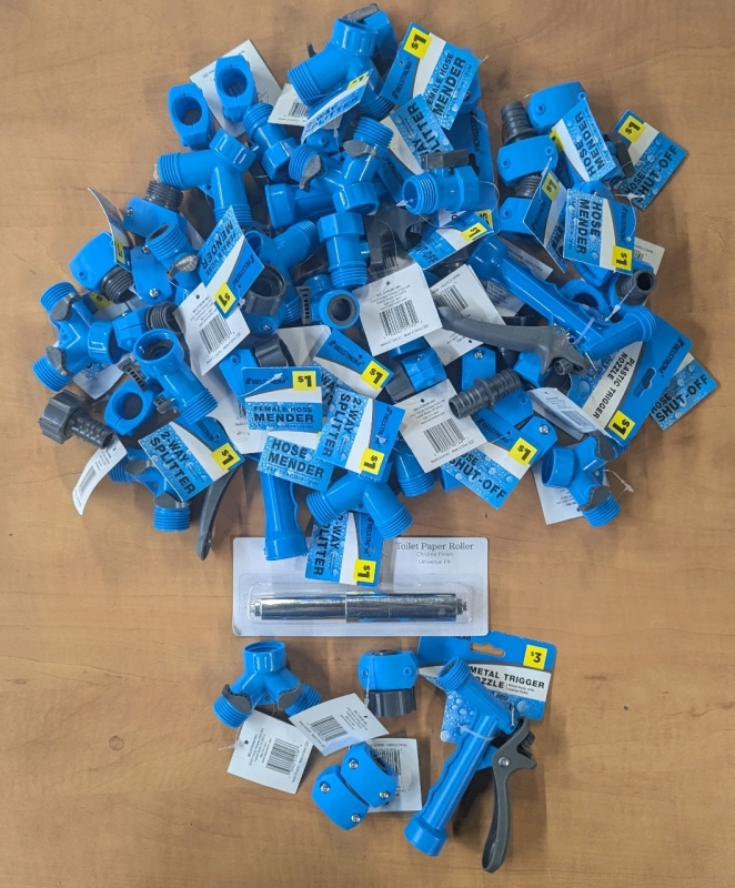 New: Assorted Hose Lot - Hose Attachments of All Shapes and Sizes - Toilet Paper Roller