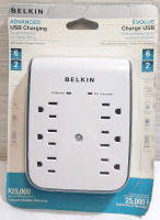 New Belkin Advanced USB Charging Surge Protector - 6 Outlets, 2 USB Ports