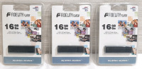 3 New Fidelity Flash 16GB USB 2.0 Flash Drives