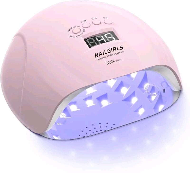 New - NailGirls UV LED Nail Lamp, NAILGIRLS 150W Fast UV Light for Gel Nails, Professional Curing Lamp with 4 Timer Setting Auto Sensor, LED Gel Nail Dryer for Home and Salon Use, Nail Art Tools . Pink