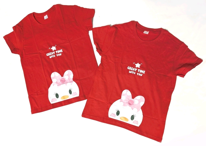 2 New Men's Size Small | Chibi Daisy Duck Style "Great Time With You" 100% Cotton Tee