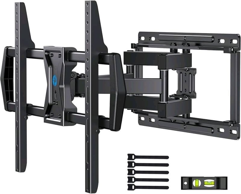 New Pipishell Full Motion TV Wall Mount for Most 37-75 inch TVs up to 100 lbs, VESA compatible. Fits 12&rdquo;/16&rdquo; Wood Studs. Retails for 75.99