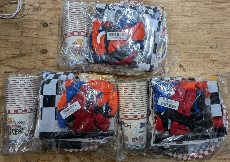 3 New Racing Car Party Supply Kits.