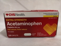 New Extra Dtrength Acetaminophen (500mg) 225 caplets by CVS Health