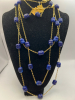 Vintage D’Orlan Glowing Amber Lucite Blue Nugget Jewelry - 2