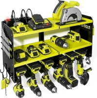 New Power Tool Organizer. Max 150lb. 6 Slots for Cordless Drill with 4 Outlet Power Strip. Retails for $139 11" by 24.5" by 11"