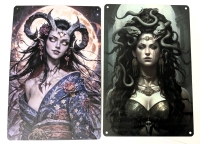 2 New Gorgeous Mythological Ladies Metal Wall Signs | 7.8" x 11.75" ea