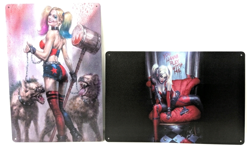 2 HARLEY QUINN Metal Decor Signs | 7.8" x 11.75"
