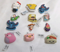 12 New Croc Jibbitz Charms, Various Licensed Characters
