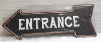 New Entrance Metal Sign 17" Long