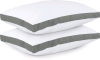 2 New Queen Size Utopia Bedding Gusseted Piping Bed Pillows (Grey) Vacuum Sealed . - 3