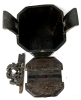 Very Old (Possibly Antique) Chinese Carved Lidded Wood Wedding Box with Sliding Lock &bull; 11.25" x 9" x 12.5" tall - 2