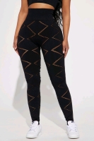 New Size Large NOVA SPORT Diamond Girl Seamless Leggings &bull; Black