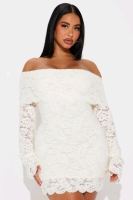 New Size Large FASHION NOVA Aurelia Lace Mini Dress &bull; Ivory