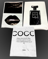 3 New Unframed Chanel Fan High Fashion Tapestry-Style Posters 21.25" x 28.75"