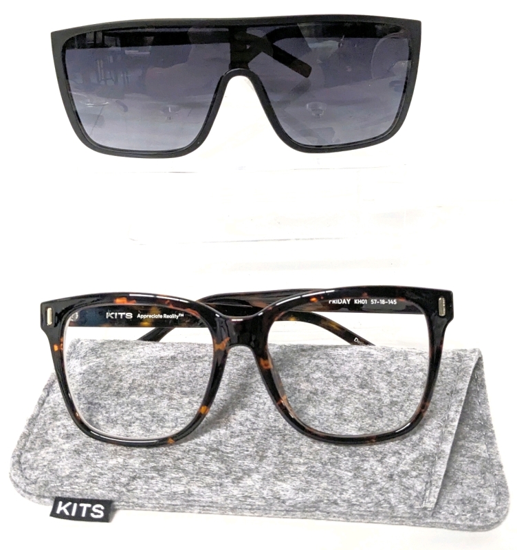 New KITS "Friday" Frames [Light Prescription] KH01 57-18-145 & KITS "The Chase" [Non-Prescription] KB02 138-145 UVA/UVB 400/CAT3 | Retails Over $120!