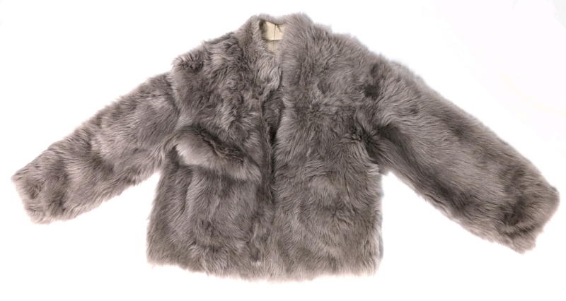 New Size Small/Med (?) Mixinrui Leather Lined Dusty Lavender Dyed Faux(?) Fur Jacket