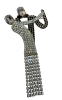 STATEMENT Vintage Hand Prong Set Clear & Black Rhinestone Dancing Couple Brooch App 4.25 Inches - 3