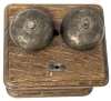 Possibly Antique Wood & Brass Phone Ringer Box Repurposed for Trinkets &bull; 6.5" x 5.75" x 6.75" Tall - 2