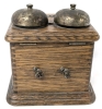Possibly Antique Wood & Brass Phone Ringer Box Repurposed for Trinkets &bull; 6.5" x 5.75" x 6.75" Tall - 5