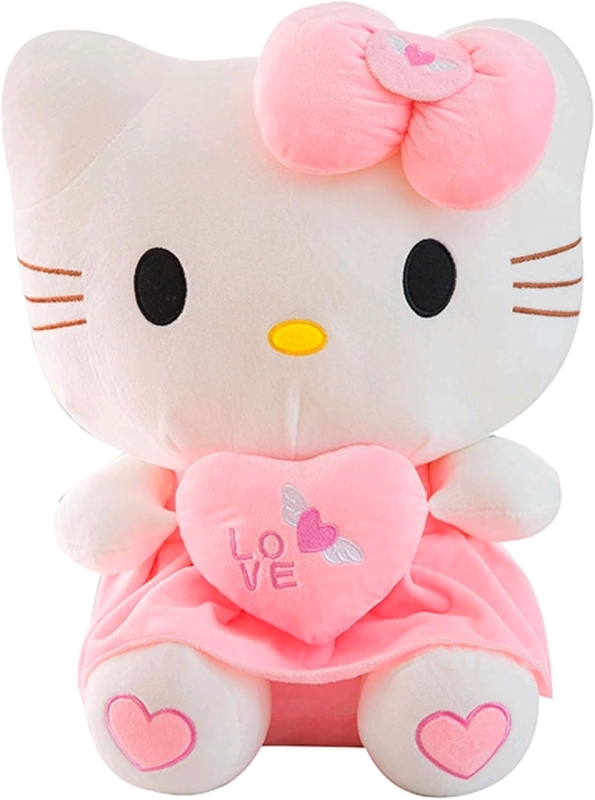 New Hello Kitty Plush Toy with Love Heart • 11.8" Tall