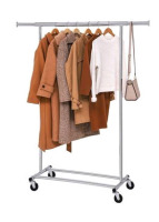 New Songmics Clothes Rack with Shelf on Wheels Silver - Model HSR175E01