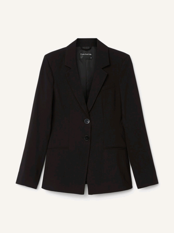 New Frank And Oak Women's sz XL Fitted Blazer - Black Retails for $199