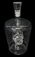 Absolutely Fantastic Art Glass Decanter with Fully Encased SKULL Inside | 10" Tall