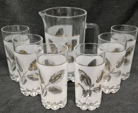 Heavy Glass Water Pitcher & Glasses Set - Made in Italy
